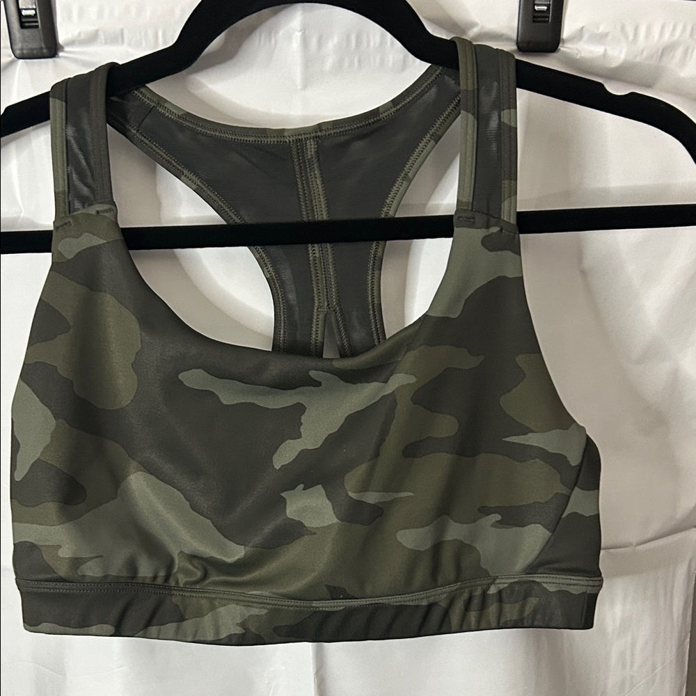 Athleta Olive Camo Sports Bra